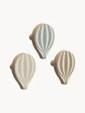 Cam Cam Copenhagen Крючки настенные детские Ballon из бука ручной работы, набор 3 шт., высота 10 см, серо-голубые с бежевым — фото 1