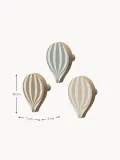 Cam Cam Copenhagen Крючки настенные детские Ballon из бука ручной работы, набор 3 шт., высота 10 см, серо-голубые с бежевым — фото 2