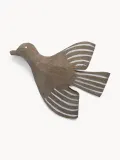 Ferm Living Kids Крючок для дома настенный Lola Bird из дерева осины, ручная резьба, 11х11 см, серо-бежевый с белым — фото 1