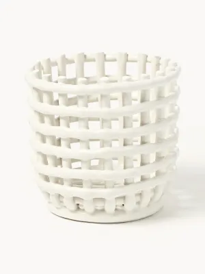 Ferm Living Корзина для хранения Nalan из керамики ручной работы, Ø 16 × В 15 см, Приглушённый белый