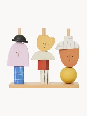 Ferm Living Kids Пирамидка Character из бука: основание с 3 штырьками и 10 деталей, 17х21х7 см, разноцветная
