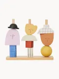 Ferm Living Kids Пирамидка Character из бука: основание с 3 штырьками и 10 деталей, 17х21х7 см, разноцветная — фото 1