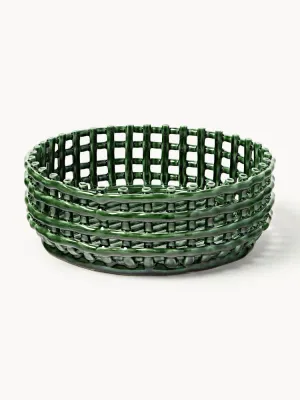 Ferm Living Чаша декоративная из керамики Centrepiece, диаметр 29 см, Ø 29 × В 10 см, Зелёный