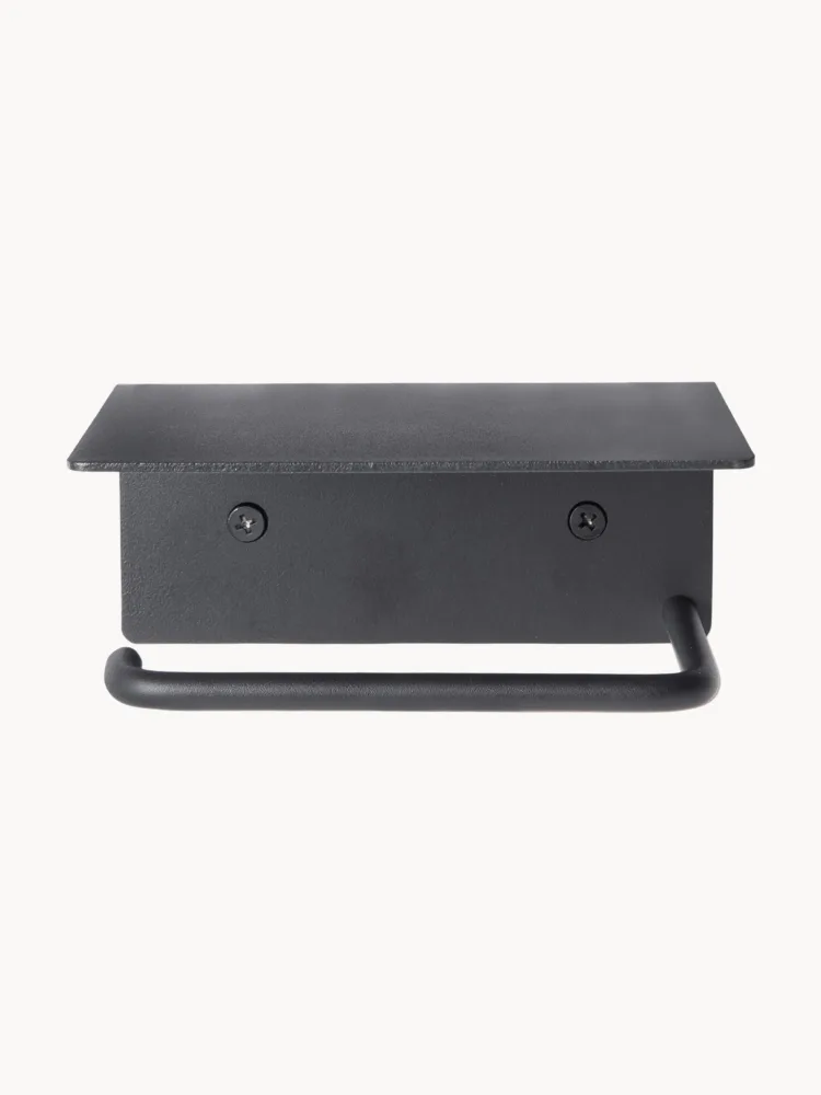 Ferm Living Держатель для туалетной бумаги Dora настенный с полкой, Ш 14 × В 11 см, Чёрный
