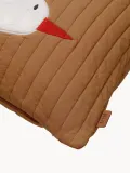 Ferm Living Kids Подушка декоративная детская Bird стёганая из хлопка, 40х60 см, коричневая с белым и красным — фото 2
