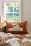 Ferm Living Kids Подушка декоративная детская Bird стёганая из хлопка, 40х60 см, коричневая с белым и красным — фото 5