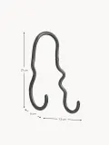 Ferm Living Крючок настенный Curvature изогнутый из латуни ручной работы, 13х21 см, чёрный матовый — фото 2