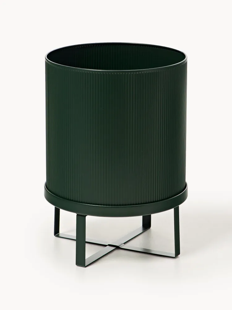 Ferm Living Кашпо на подставке Bau, 38 см, Ø 28 × В 38 см, Тёмный зелёный