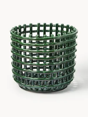 Ferm Living Корзина для хранения Nalan из керамики ручной работы, Ø 24 × В 21 см, Зелёный