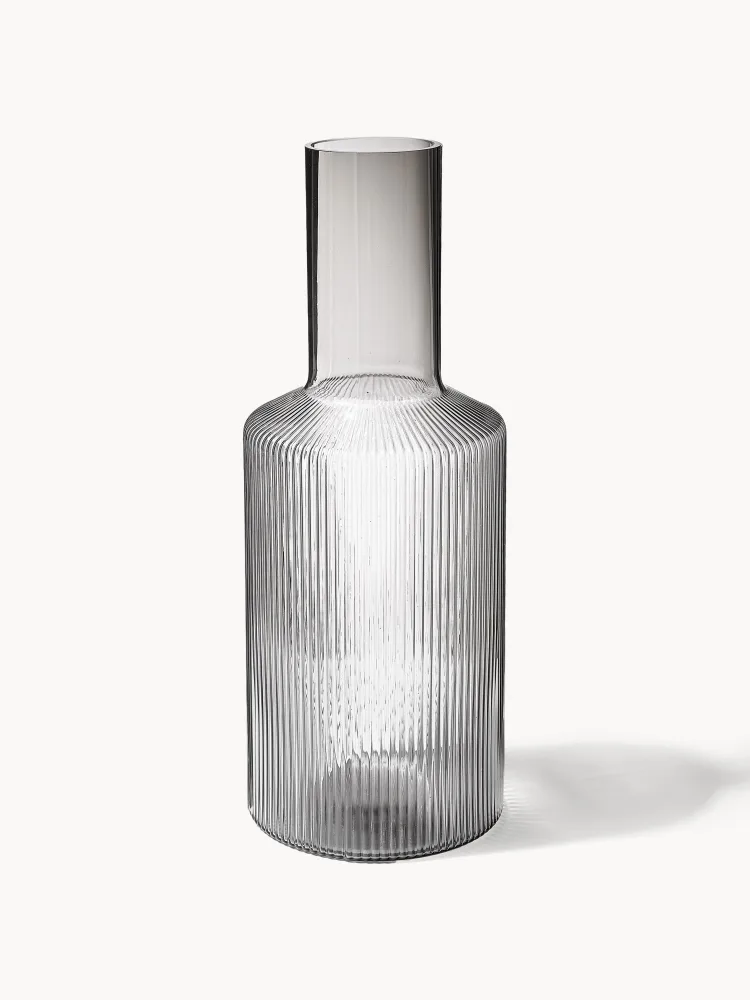 Карафка Ferm Living Ripple, 1 л, серо-прозрачная, глянцевая