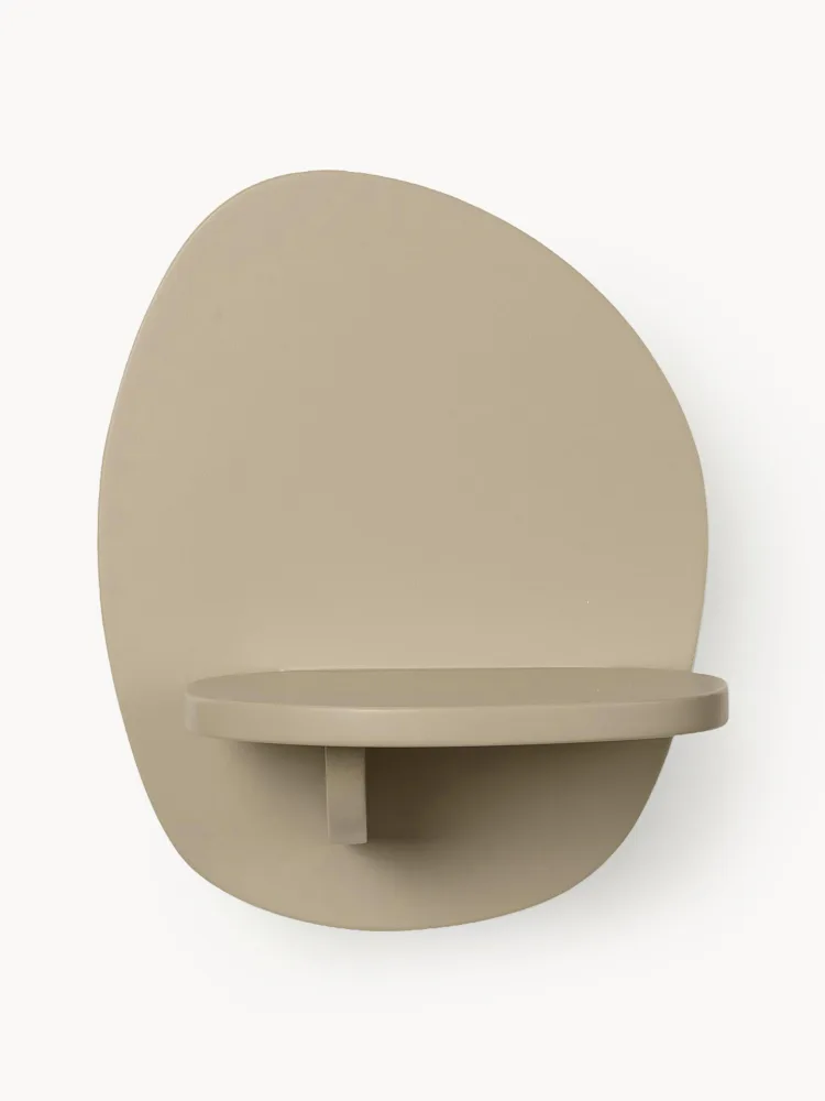 Ferm Living Kids Полка настенная Pilu с высоким задником для детской, 20х25х15 см, светло-бежевая матовая