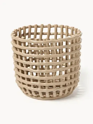 Ferm Living Корзина для хранения Nalan из керамики ручной работы, Ø 24 × В 21 см, Светлый бежевый