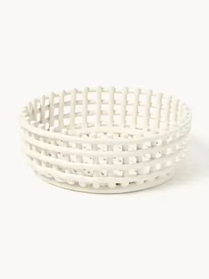 Ferm Living Чаша декоративная из керамики Centrepiece, диаметр 29 см, Ø 29 × В 10 см, Приглушённый белый