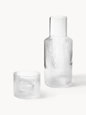 Комплект Ferm Living Ripple карафка и стакан, прозрачные, 2 предмета