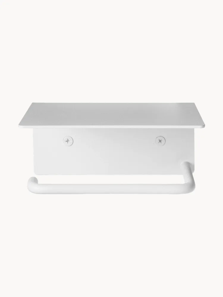Ferm Living Держатель для туалетной бумаги Dora настенный с полкой, Ш 14 × В 11 см, Белый