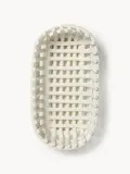 Ferm Living Корзина для хранения Nalan из керамики ручной работы, Ш 30 × Г 15 см, Приглушённый белый — фото 3