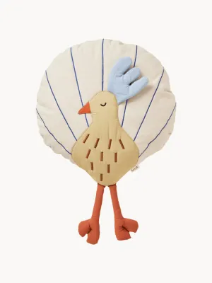 Ferm Living Kids Подушка декоративная детская Peacock из хлопка с вышивкой и объёмными элементами, 33х38 см, разноцветная