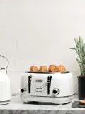 Haden Тостер Heritage на 4 тоста с широкими отсеками и 6 уровнями прожарки, сталь, 30 x 19 x 29 см, белый — фото 5