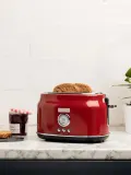 Haden Тостер Dorset на 2 тоста с широкими отсеками и 6 режимами прожарки, сталь, глубина 22 см, красный — фото 5