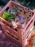 Hkliving Часы настольные Retro из керамики с ручной росписью циферблата, 13х16 см, пыльно-розовые — фото 5