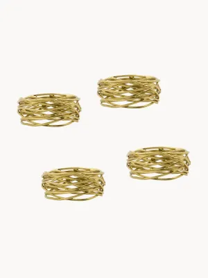Кольцо для салфеток House Doctor Ring из металла, золотистое, набор 4 шт