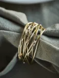 Кольцо для салфеток House Doctor Ring из металла, золотистое, набор 4 шт — фото 7