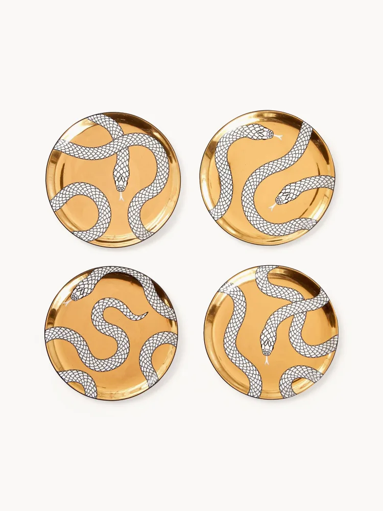 Jonathan Adler Набор подставок Eden, фарфор с позолотой, 4 шт