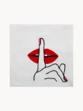 Jonathan Adler Салфетка сервировочная коктейльная Lips изо льна, 15х15 см — фото 2