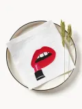 Jonathan Adler Салфетка сервировочная коктейльная Lips изо льна, 15х15 см — фото 6
