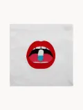Jonathan Adler Салфетка сервировочная коктейльная Lips изо льна, 15х15 см — фото 8