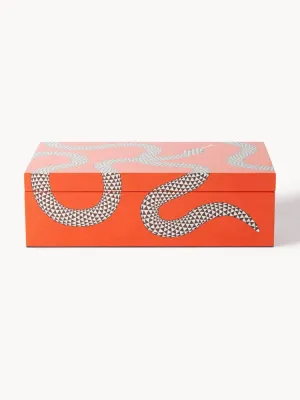 Jonathan Adler Коробка для хранения ручной работы Eden, Ш 25 × Г 15 см, Оранжевый