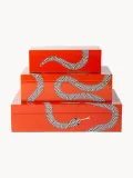 Jonathan Adler Коробка для хранения ручной работы Eden, Ш 25 × Г 15 см, Оранжевый — фото 3