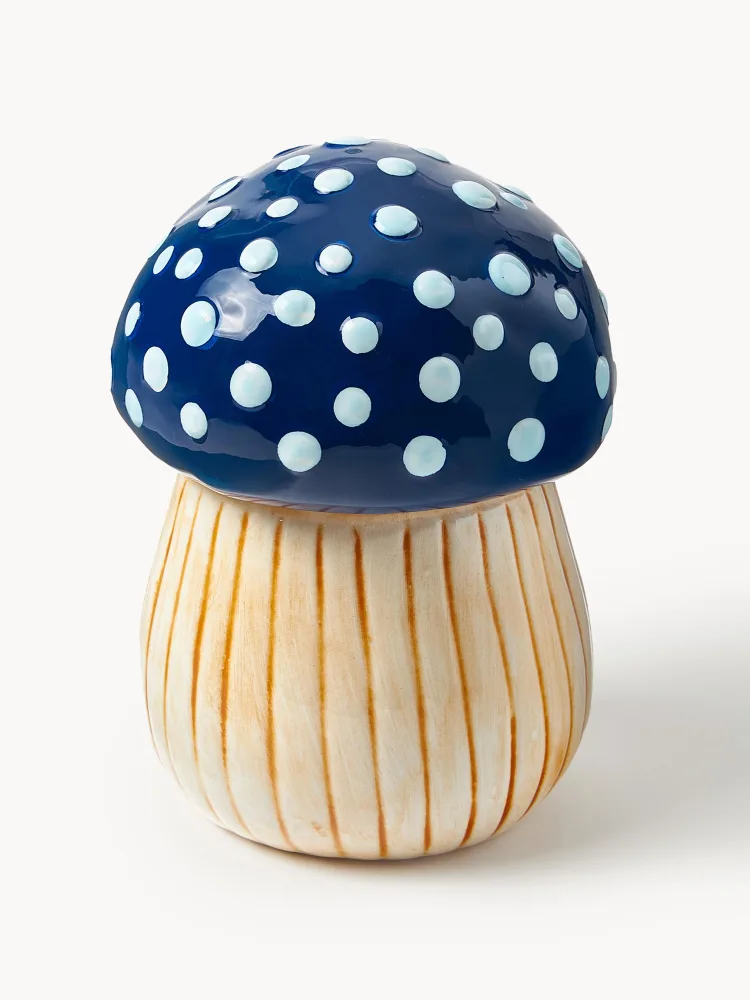 &klevering Коробка для хранения Magic Mushroom из доломита с крышкой, Ø 13 × В 17 см, Синий