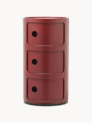 Kartell Столик приставной Componibili, 3 модуля, Ø 32 × В 59 см, Бордовый
