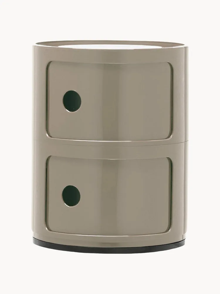 Kartell Столик приставной Componibili, 2 модуля, Ø 32 × В 40 см, Greige