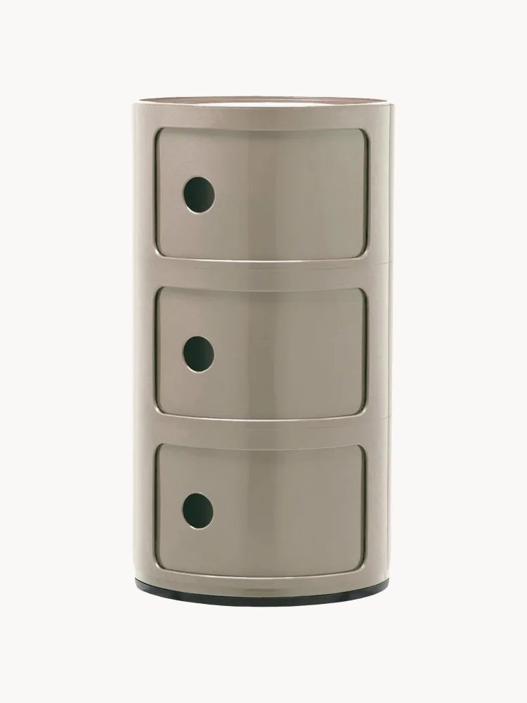 Kartell Столик приставной Componibili, 3 модуля, Ø 32 × В 59 см, Greige