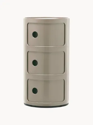 Kartell Столик приставной Componibili, 3 модуля, Ø 32 × В 59 см, Greige