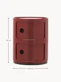 Kartell Столик приставной Componibili, 2 модуля, Ø 32 × В 40 см, Бордовый — фото 2