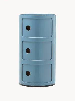 Kartell Столик приставной Componibili, 3 модуля, Ø 32 × В 59 см, Светлый синий