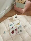 Kids Concept Коврик игровой детский Play круглый стёганый для вигвама, диаметр 98 см, молочно-белый — фото 2