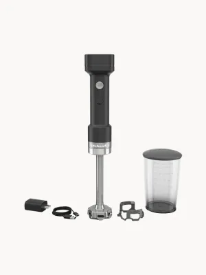Блендер погружной аккумуляторный KitchenAid Go Cordless с чашей 700 мл и съёмной ножкой, чёрный матовый