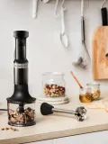 KitchenAid Блендер погружной Classic с мерной чашей 1 л, венчиком и измельчителем, набор 6 предметов, чёрный глянцевый — фото 8