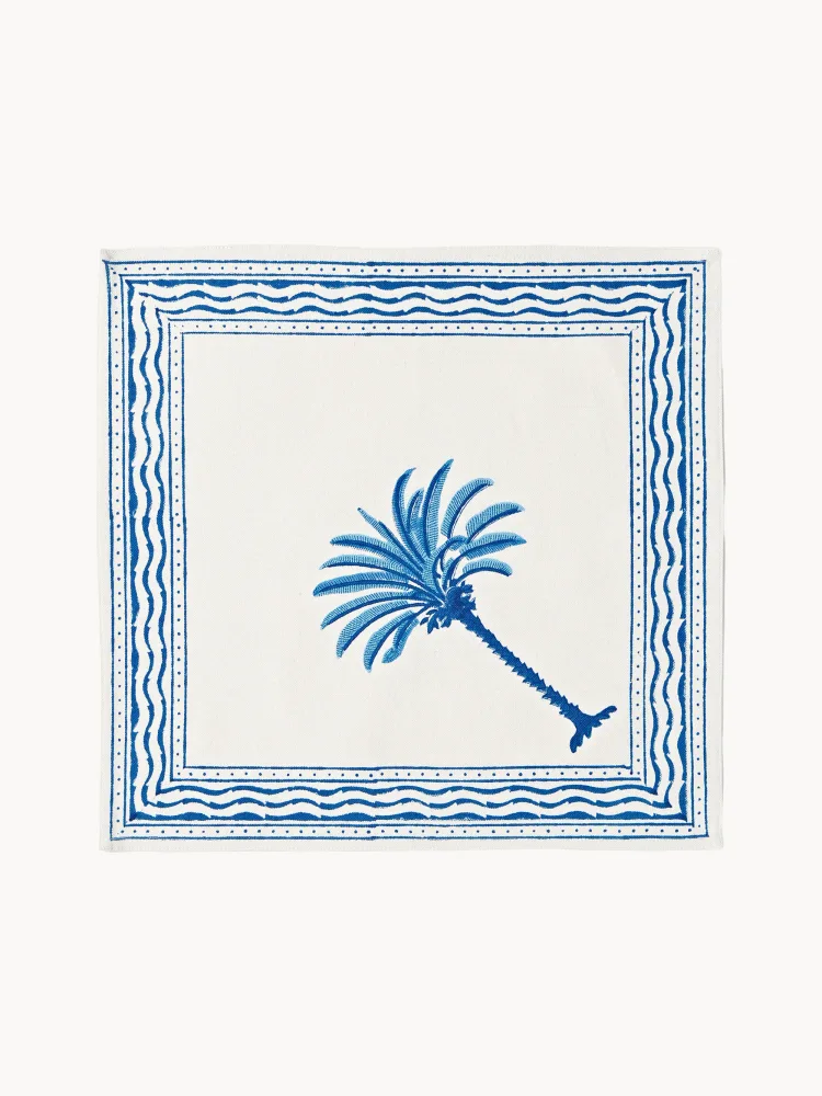 Les Ottomans Салфетка сервировочная The Palms из хлопка с ручной печатью, 40х40 см