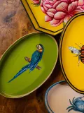 Les Ottomans Поднос декоративный расписной Fauna, 20 x 33 см, Ш 20 × Г 33 см, Зелёный — фото 2