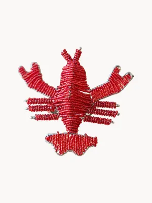 Кольцо для салфеток Les Ottomans Lobster из стеклянных бусин, красное, набор 2 шт
