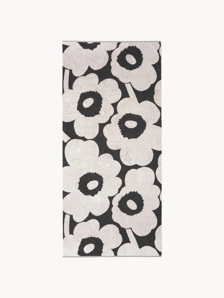 Marimekko Полотенце банное Unikko двустороннее, молочно-белое с антрацитовым