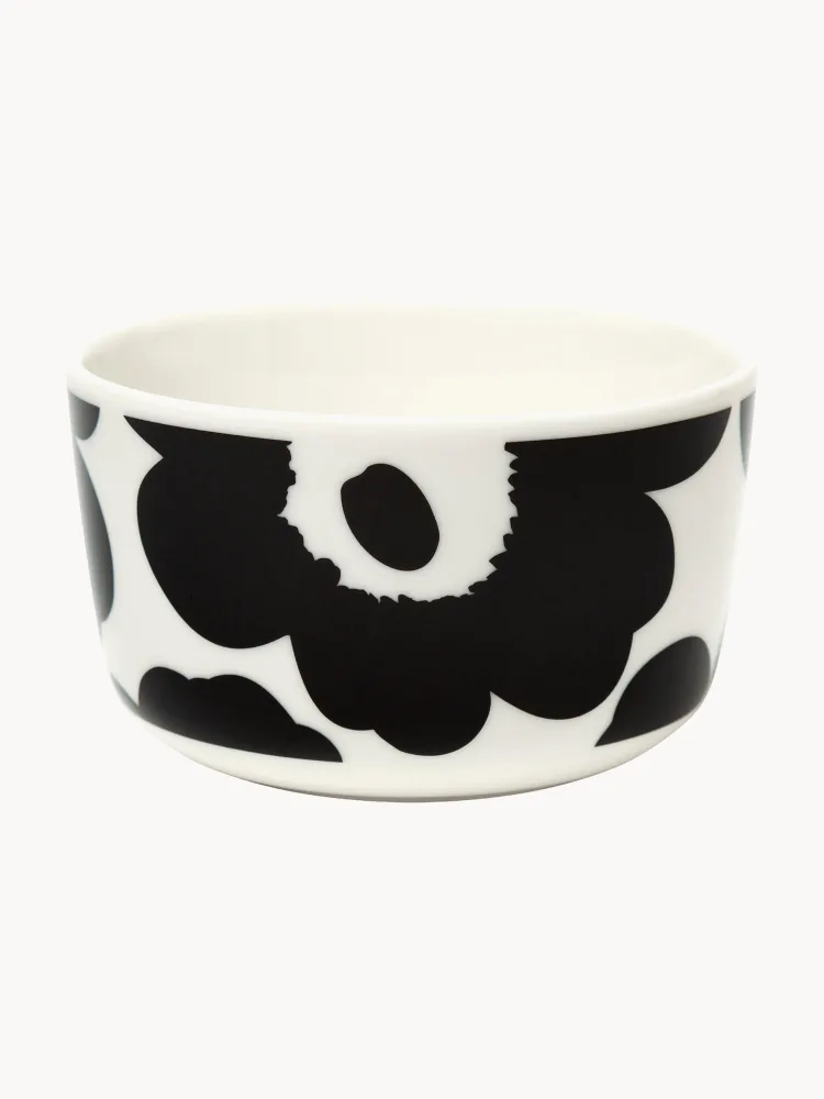Миска Marimekko Unikko, белая с чёрным узором