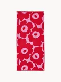 Marimekko Полотенце банное Unikko двустороннее, бледно-розовое с красным — фото 1