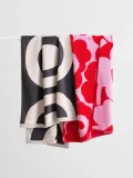 Marimekko Полотенце банное Unikko двустороннее, бледно-розовое с красным — фото 2