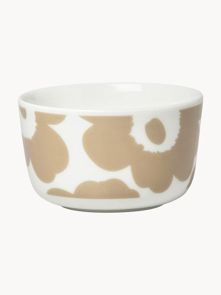 Миска Marimekko Unikko, белая с бежевым узором